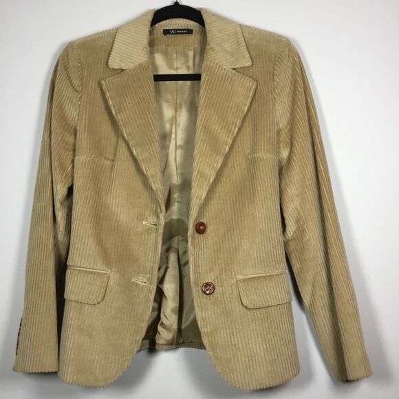 Vintage 100% cotton corduroy blazer coat XS/S/34 jacket equestrian tan - Picture 4 of 10